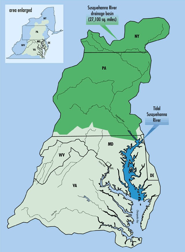 map of Susquehanna River watershed
