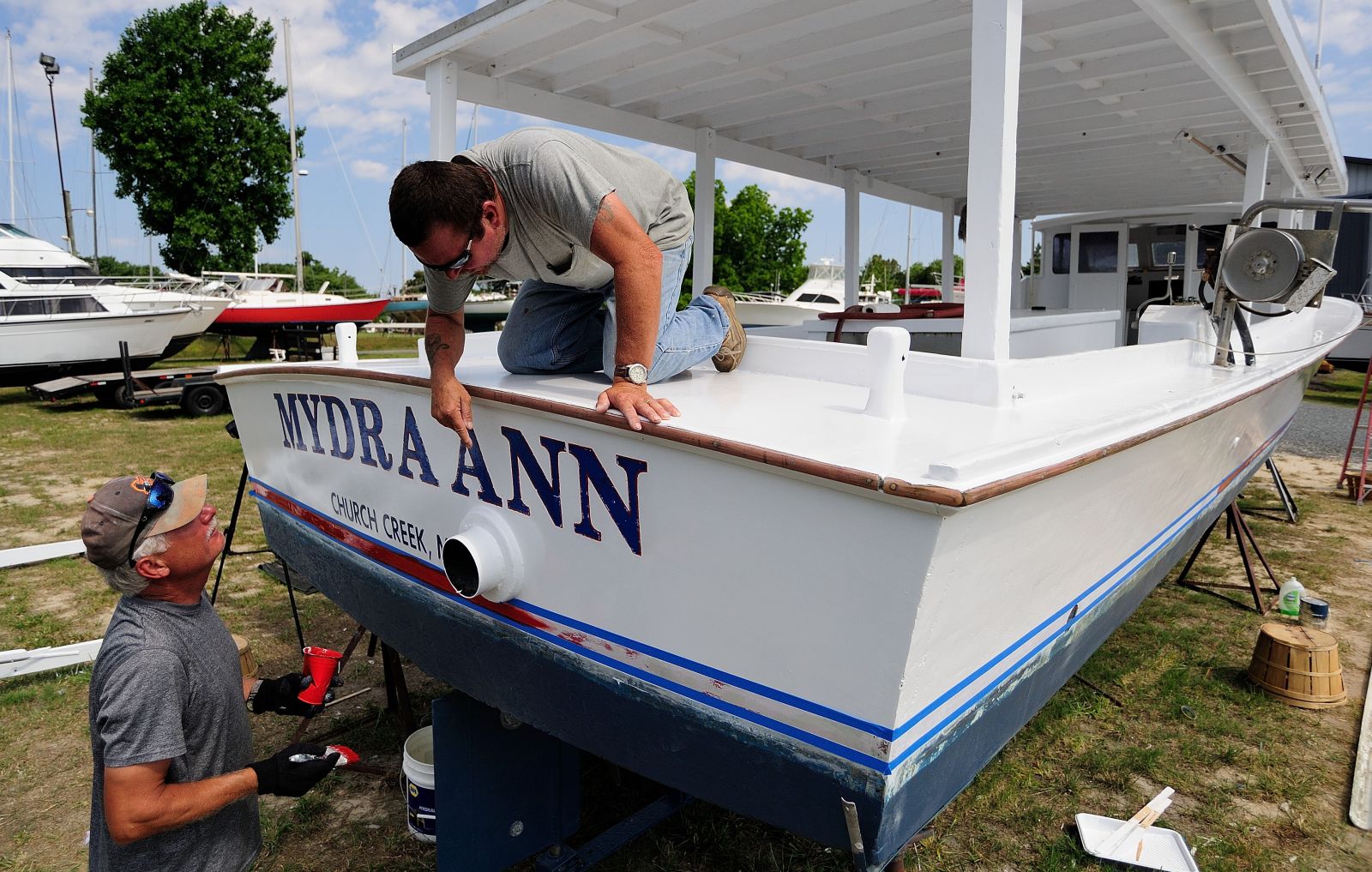 Painting the stern