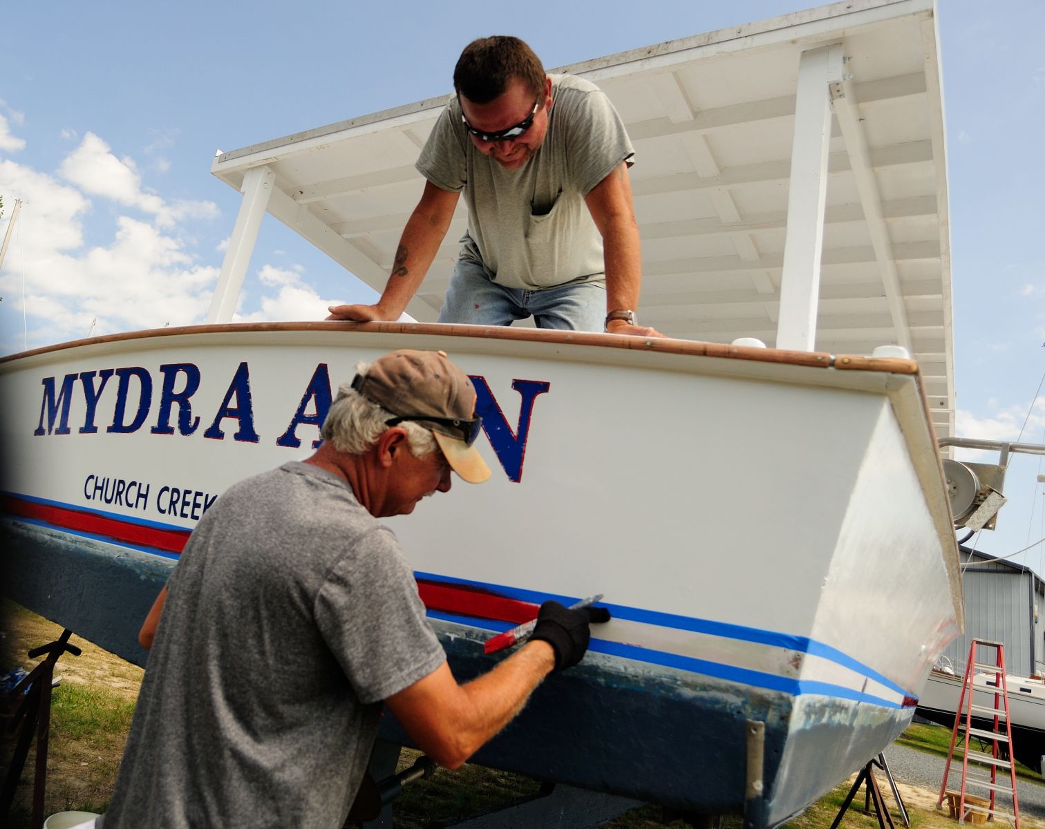 Painting the stern