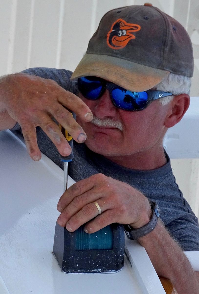 Roger fixing boat