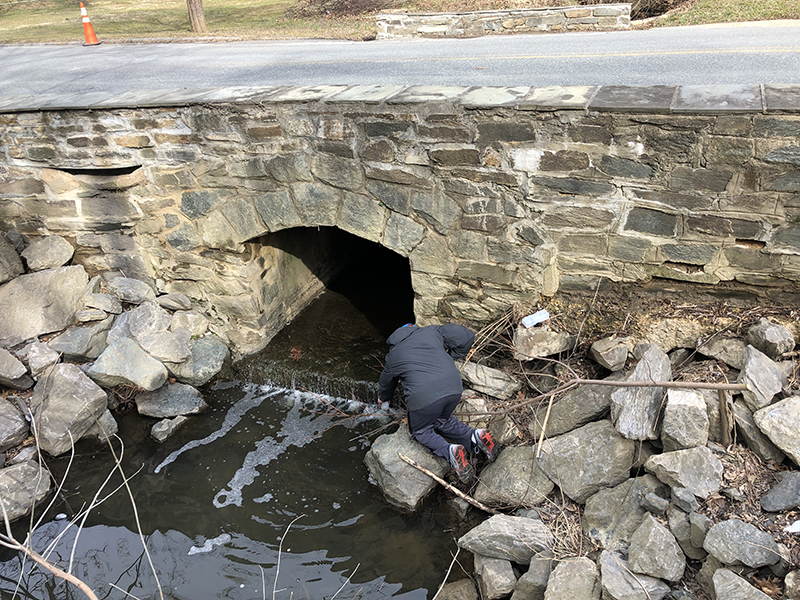 We sample storm drains to see the influence of the storm drain input on Rock Creek.