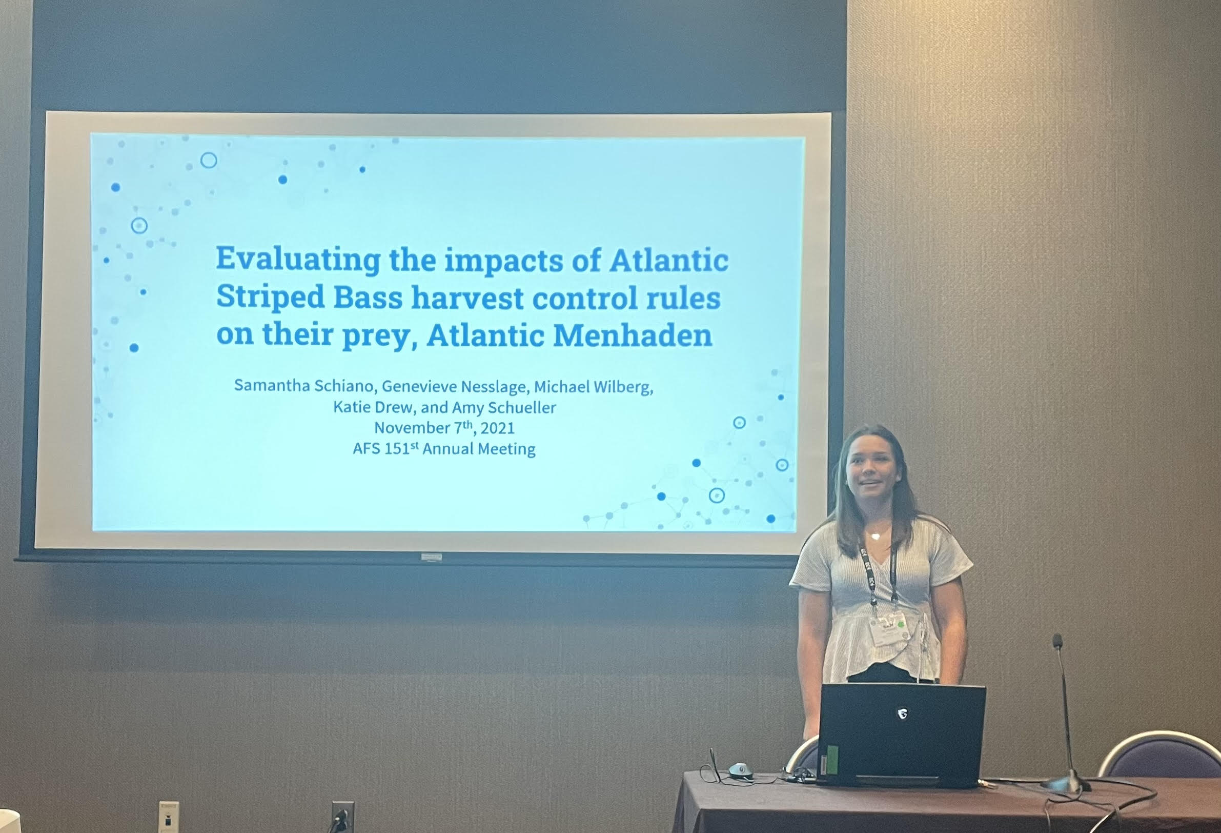 The moment I began my talk at the AFS conference. It was only smiles from here—I memorized my talk and was quick on my feet responding to numerous questions at the end. Credit: Samantha Schiano