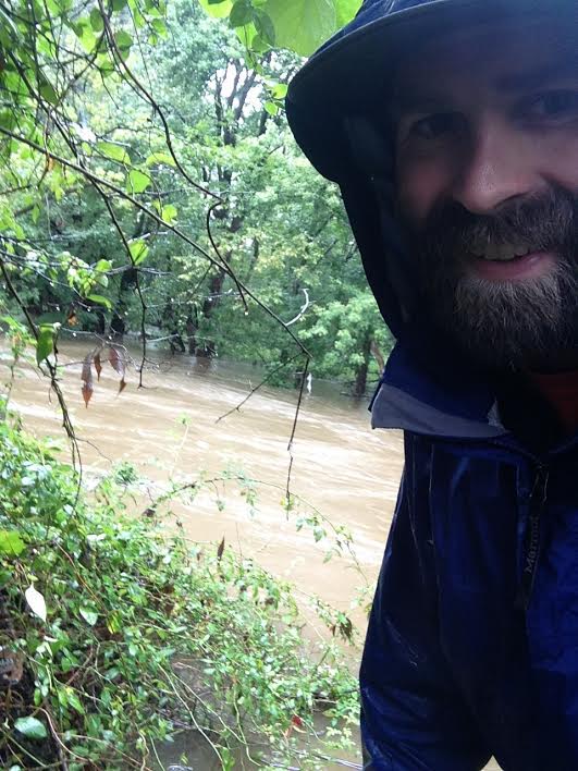 Sampling during a storm event in September 2018 on Gywnns Falls River, Baltimore County, MD