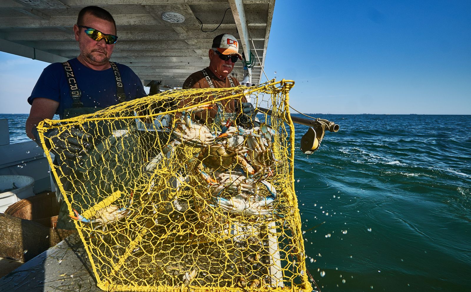 Pulling crab pots