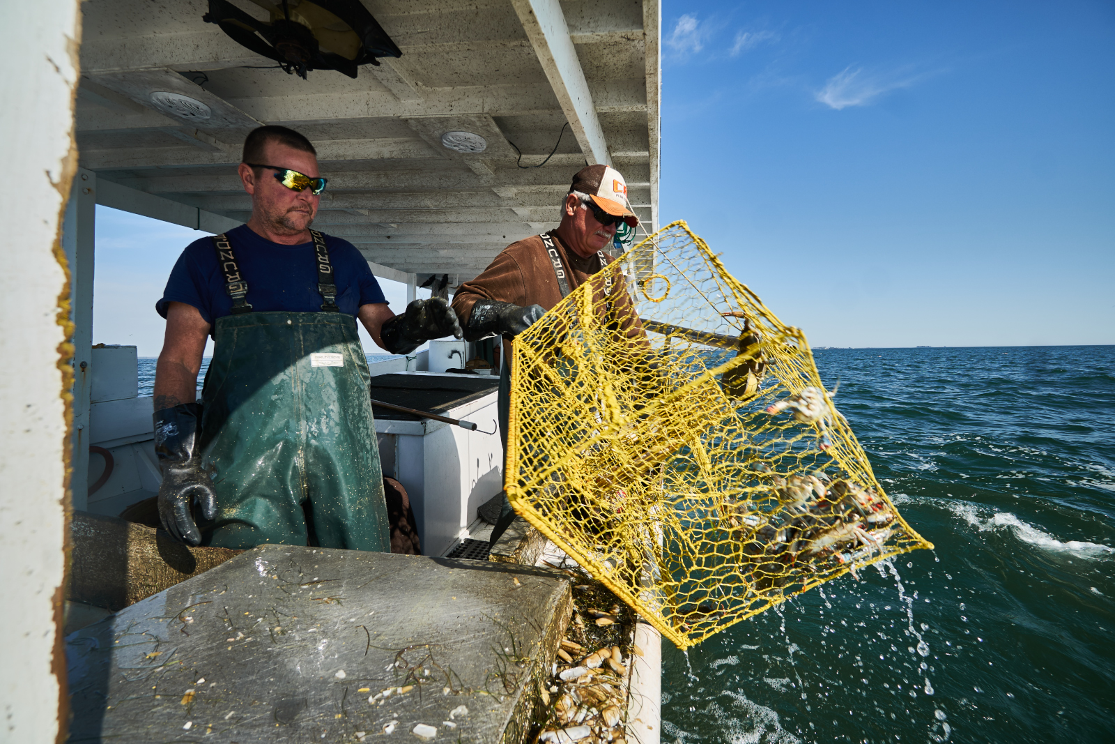 Pulling crab pots