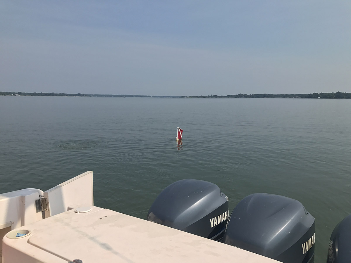 a dive flag was deployed to signal that our vessel had a diver down