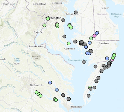 Map of CBSSC monitoring sites
