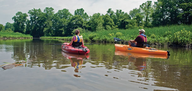 kayakers on a river