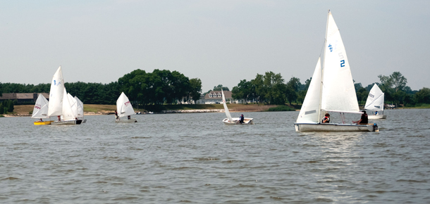 sailboats on the river