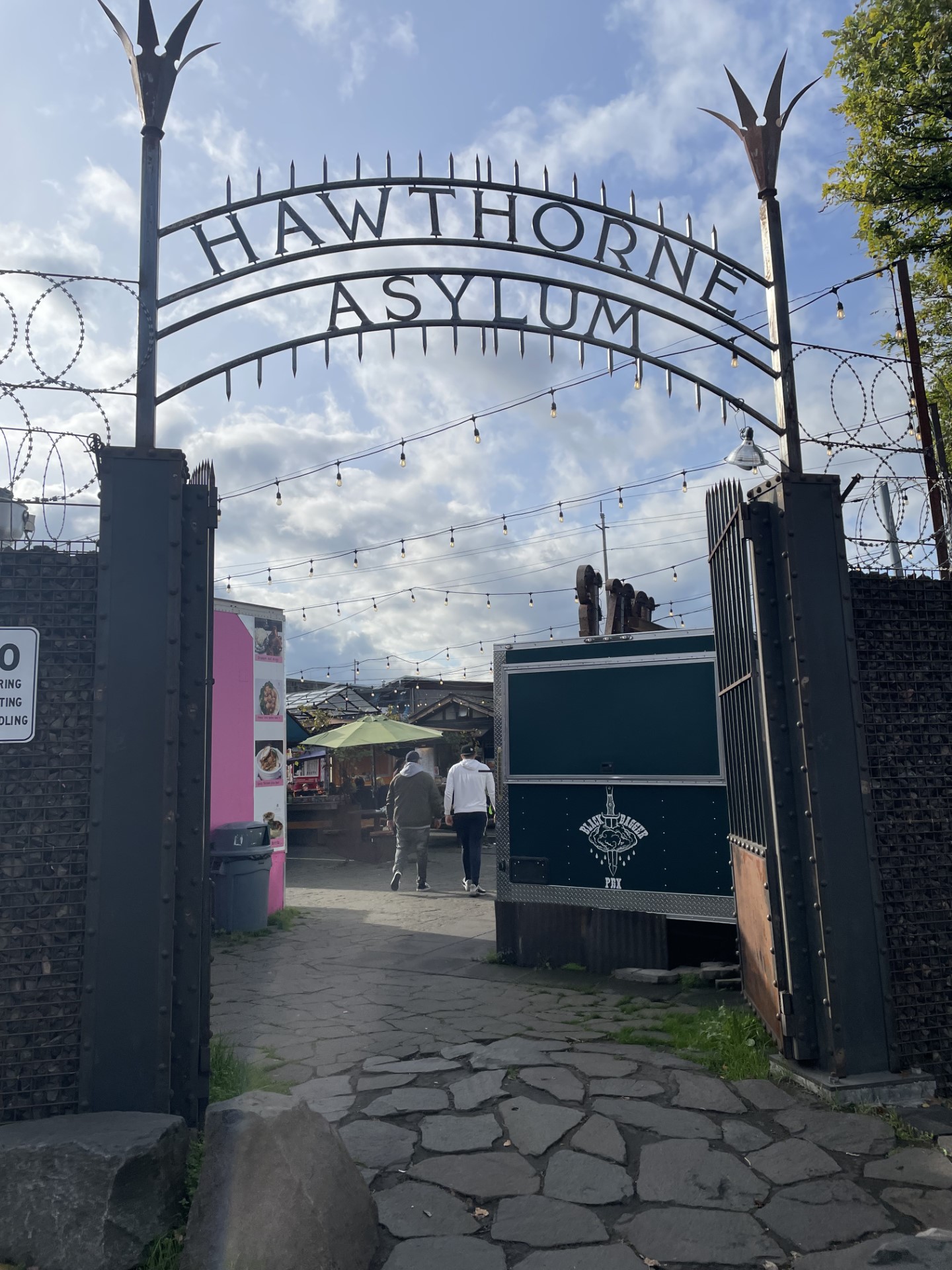 The Hawthorne Asylum outdoor food cart area in Portland, Oregon