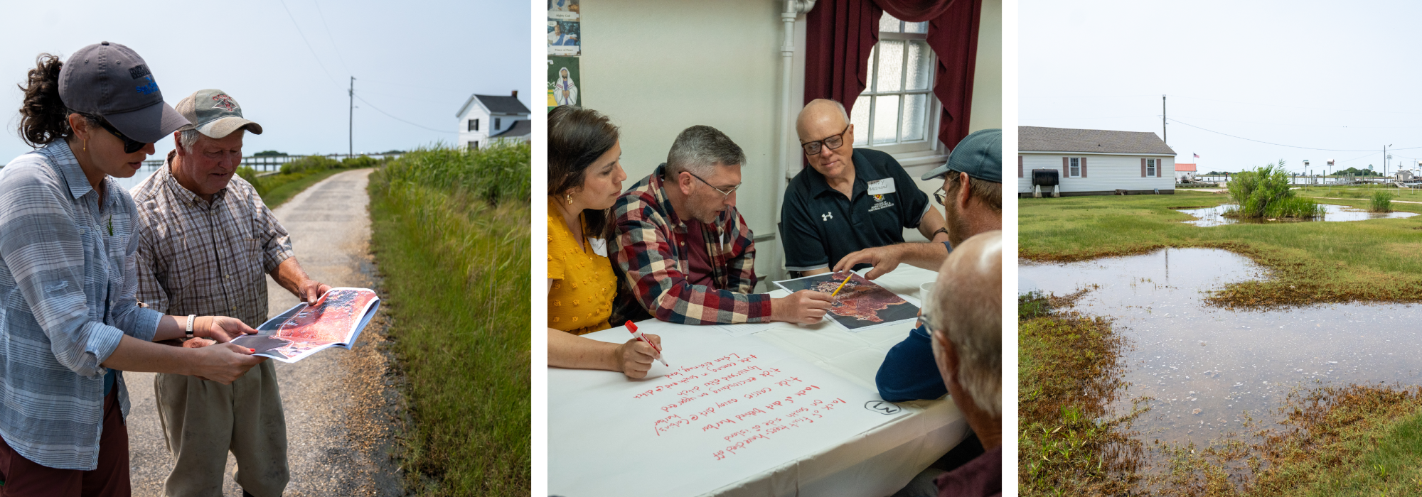 Extension specialists spoke with Tylerton residents while walking the community and in an organized workshop