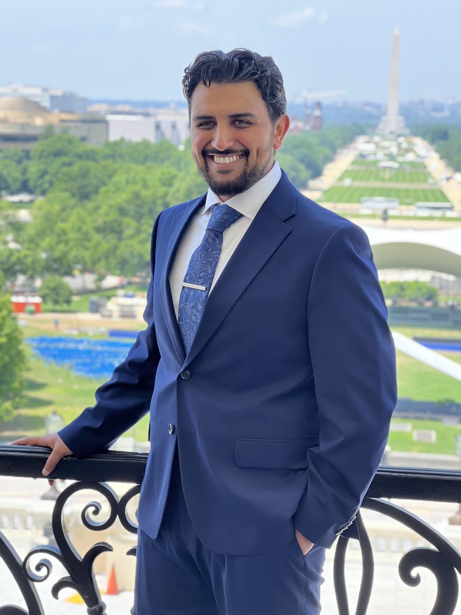 Majeed poses for a photo at the US House Speakers' Balcony