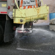 photo of road salt truck