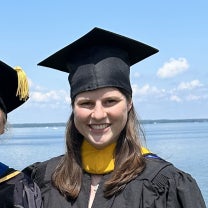 Blog author Shayna Keller wearing a cap and gown