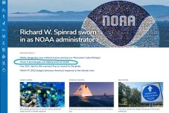 Image of the NOAA Website Homepage