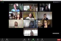 A screen capture of a Zoom meeting with 10 participants on screen