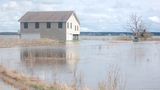 House sitting in about 2 feet of flood water.